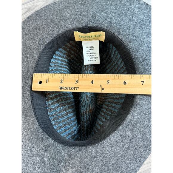 Anthropologie Bettina Wool Mohair Hat Wide Brim Bow Italy Bohemian Folk Hippie main image 10